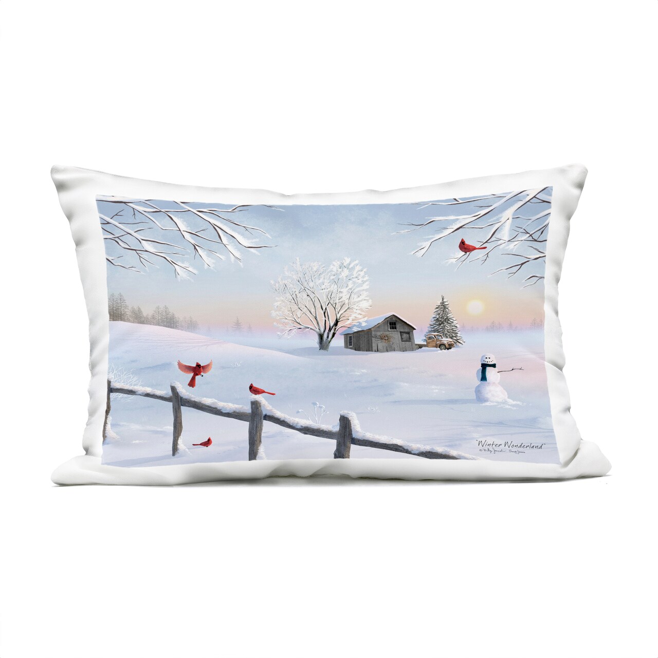 Stupell Industries Winter Wonderland Sunrise Outdoor Printed Pillow, design by Billy Jacobs, 14 x 7 x 20